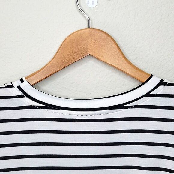 CUPSHE Black White Horizontal Striped Sleeveless Tank Top size L Shoulder Pads - Picture 5 of 14